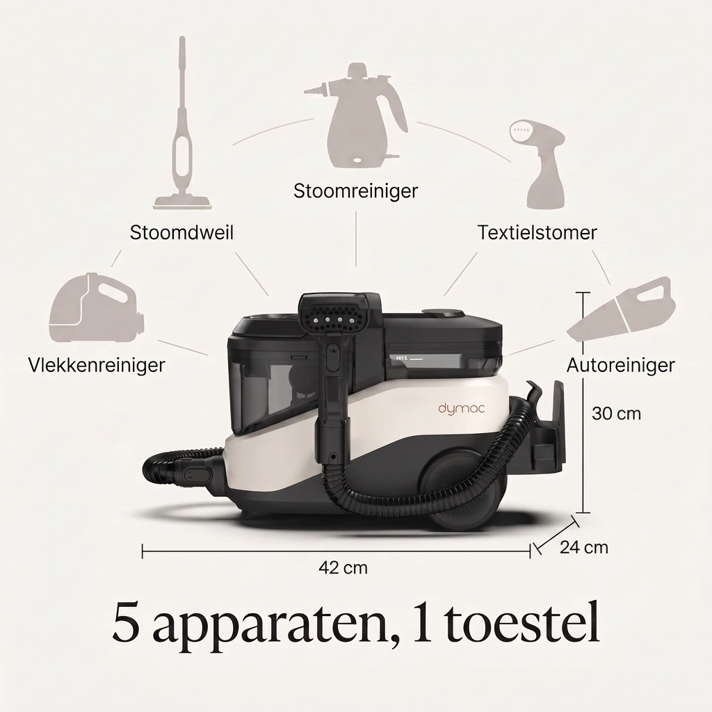 Dymac Velora — 5-in-1 stoom- en vlekkenreiniger